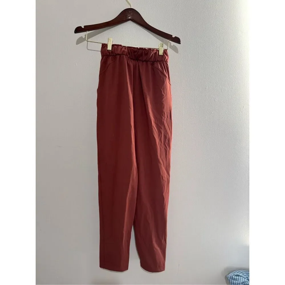 Lululemon Keep Moving Pant Women Sz 2 High Rise 7/8 Stretch Rust Copper - Picture 7 of 8